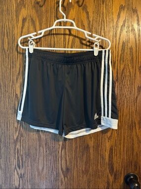 adidas charcoal Shorts with White Stripes